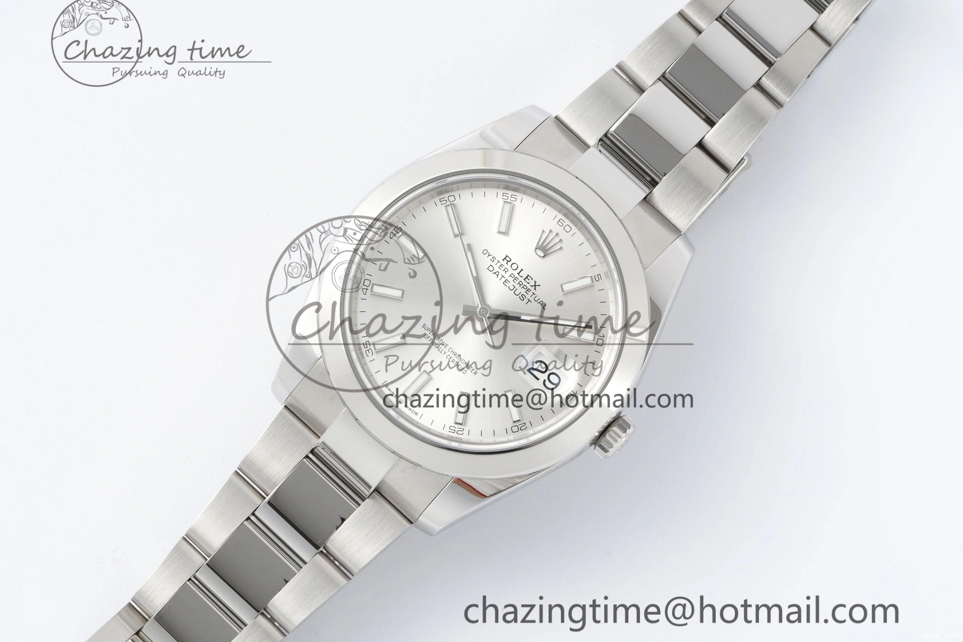 1227 DateJust 41 SS Polished Bezel KING 1:1 Best Edition 904L Steel Silver Stick Dial on Oyster Bracelet VR Flexible 2167